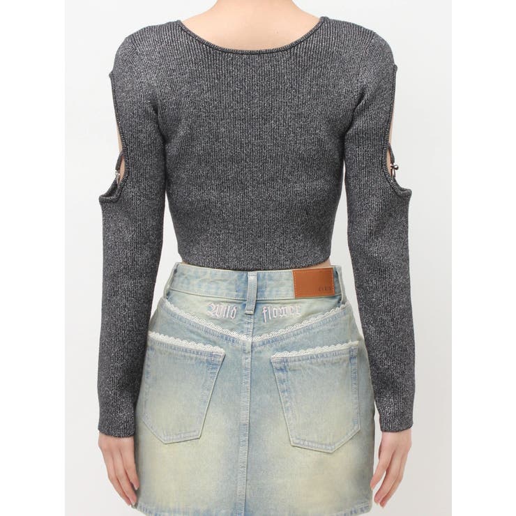 オープンアームラメチャームニットトップス | EVRIS | 詳細画像42 