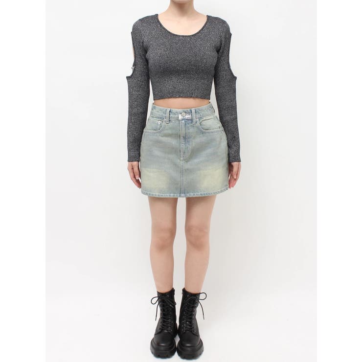 オープンアームラメチャームニットトップス | EVRIS | 詳細画像47 