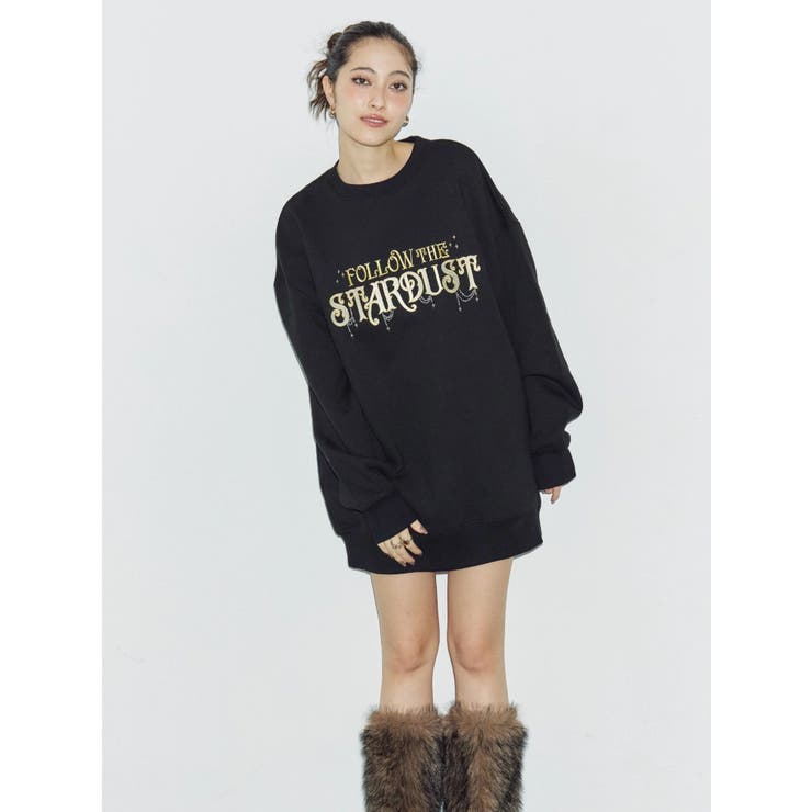 STARDUSTラインストーンBIGスウェットトップス | EVRIS | 詳細画像3 