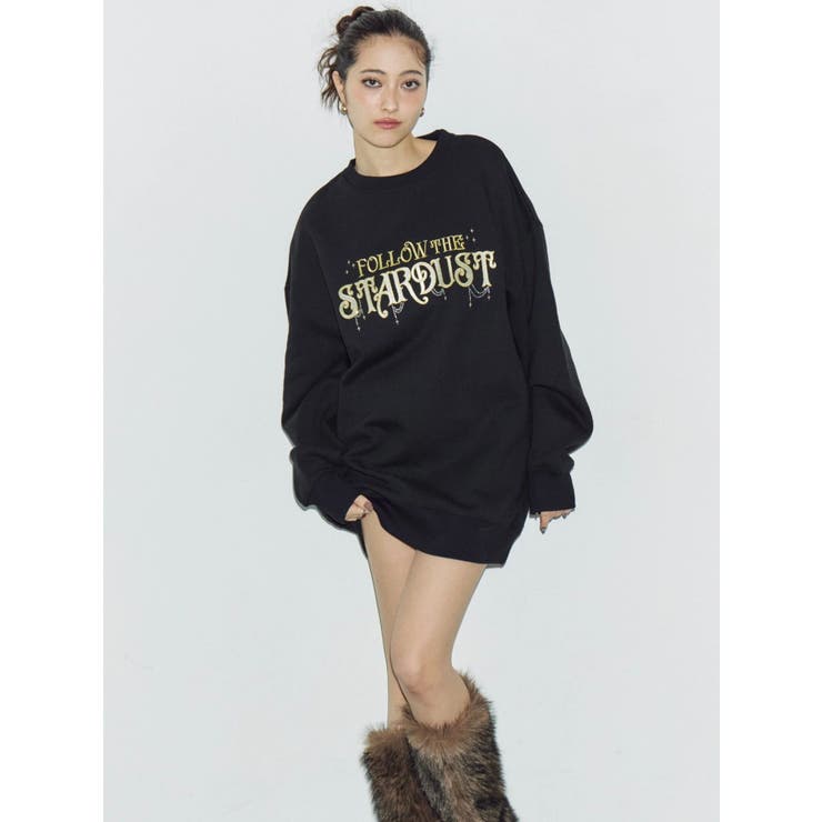 STARDUSTラインストーンBIGスウェットトップス | EVRIS | 詳細画像4 