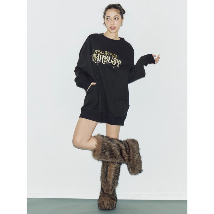 STARDUSTラインストーンBIGスウェットトップス | EVRIS | 詳細画像7 