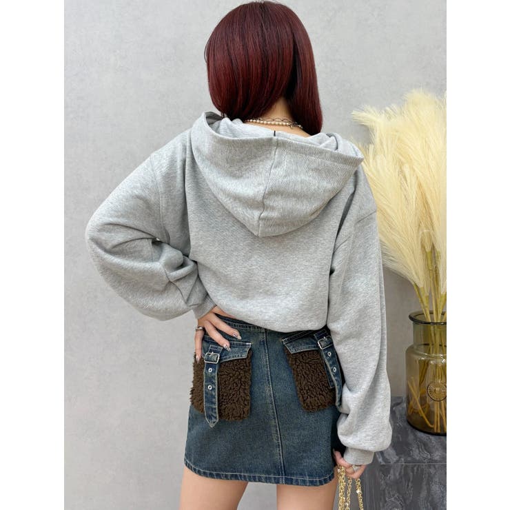 デニムワンポイントバルーンショートフーディ【セットアップ着用可能】 | EVRIS | 詳細画像24 