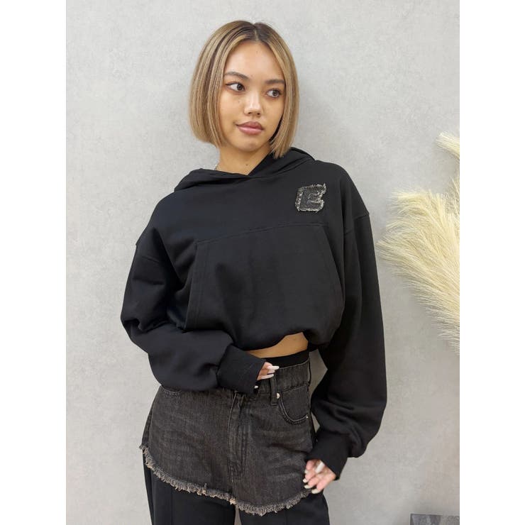 デニムワンポイントバルーンショートフーディ【セットアップ着用可能】 | EVRIS | 詳細画像27 