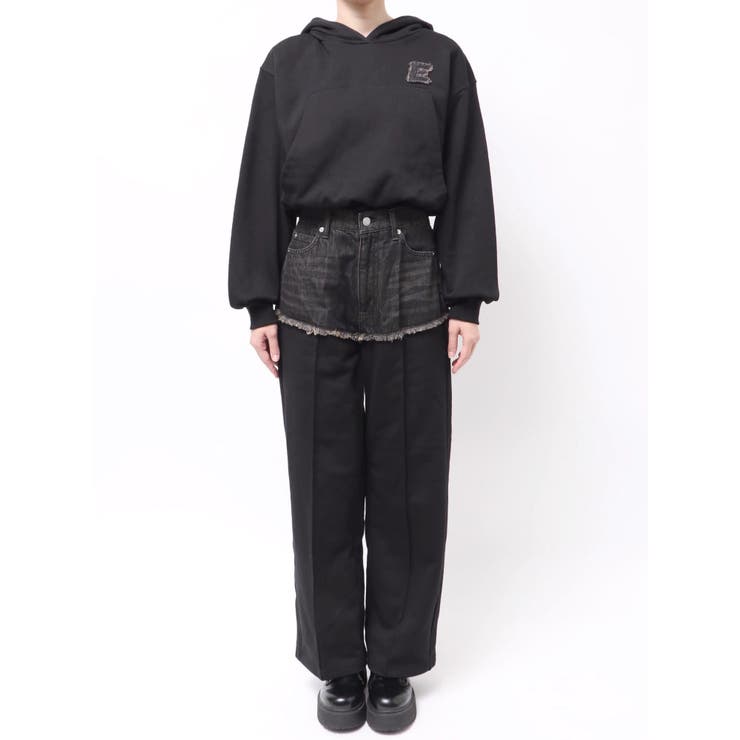 デニムワンポイントバルーンショートフーディ【セットアップ着用可能】 | EVRIS | 詳細画像40 