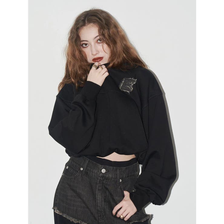 デニムワンポイントバルーンショートフーディ【セットアップ着用可能】 | EVRIS | 詳細画像9 