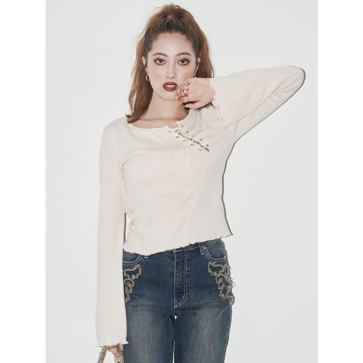 レースアップカットソー | EVRIS | 詳細画像3 