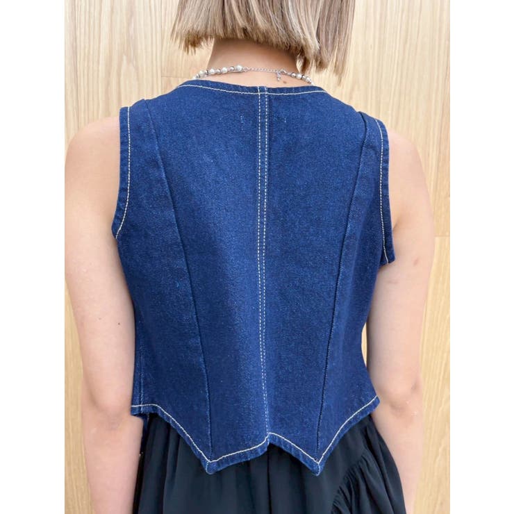 ヴィンテージライクデニムベスト【セットアップ着用可能】 | EVRIS | 詳細画像15 
