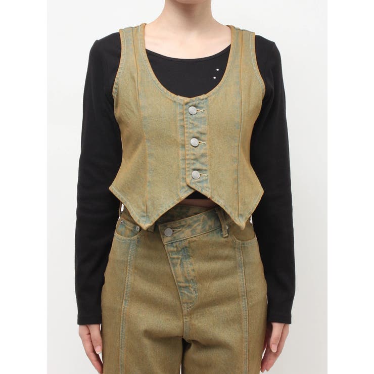 ヴィンテージライクデニムベスト【セットアップ着用可能】 | EVRIS | 詳細画像22 
