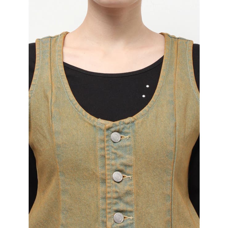 ヴィンテージライクデニムベスト【セットアップ着用可能】 | EVRIS | 詳細画像25 