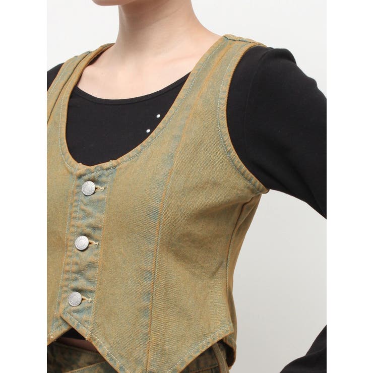 ヴィンテージライクデニムベスト【セットアップ着用可能】 | EVRIS | 詳細画像26 