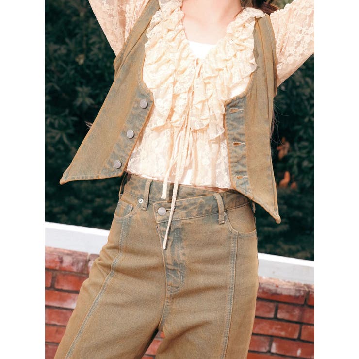 ヴィンテージライクデニムベスト【セットアップ着用可能】 | EVRIS | 詳細画像3 