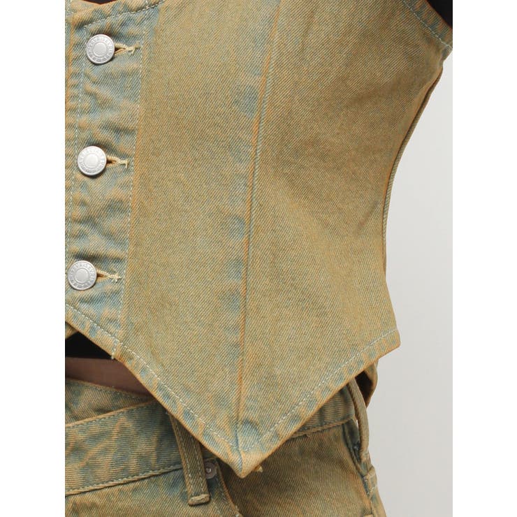 ヴィンテージライクデニムベスト【セットアップ着用可能】 | EVRIS | 詳細画像34 