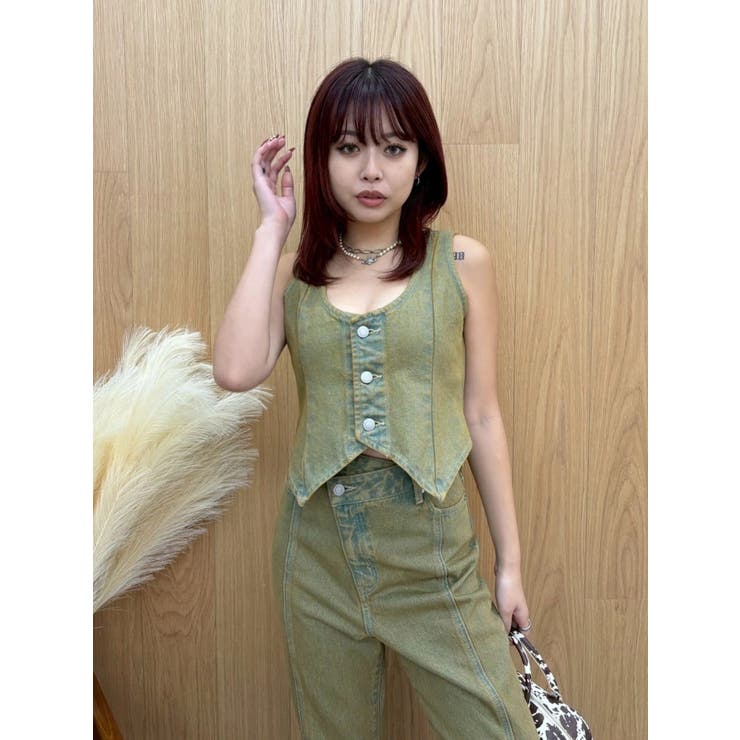 ヴィンテージライクデニムベスト【セットアップ着用可能】 | EVRIS | 詳細画像9 