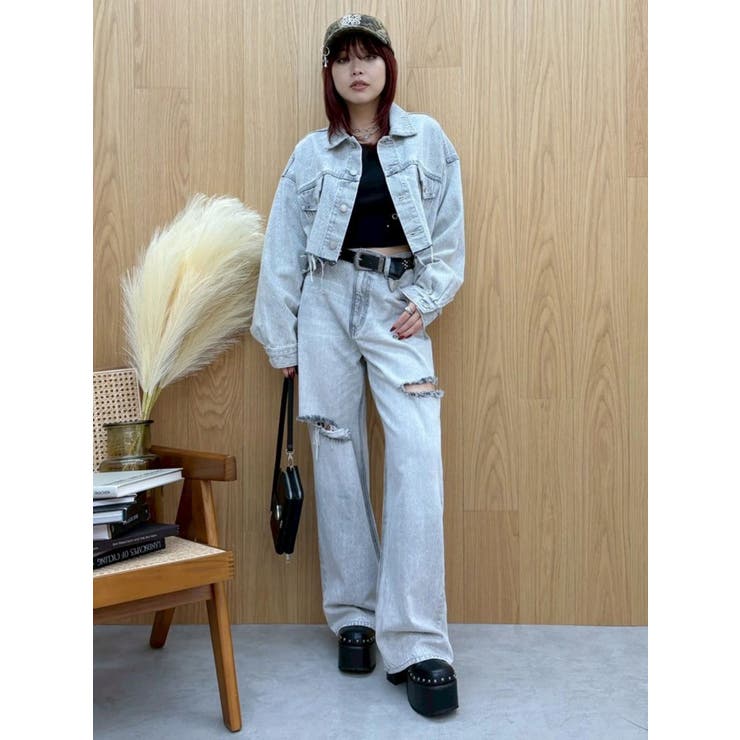 ヴィンテージライクカラーデニムブルゾン【セットアップ着用可能】 | EVRIS | 詳細画像11 