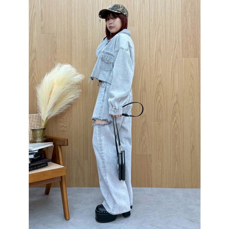 ヴィンテージライクカラーデニムブルゾン【セットアップ着用可能】 | EVRIS | 詳細画像13 