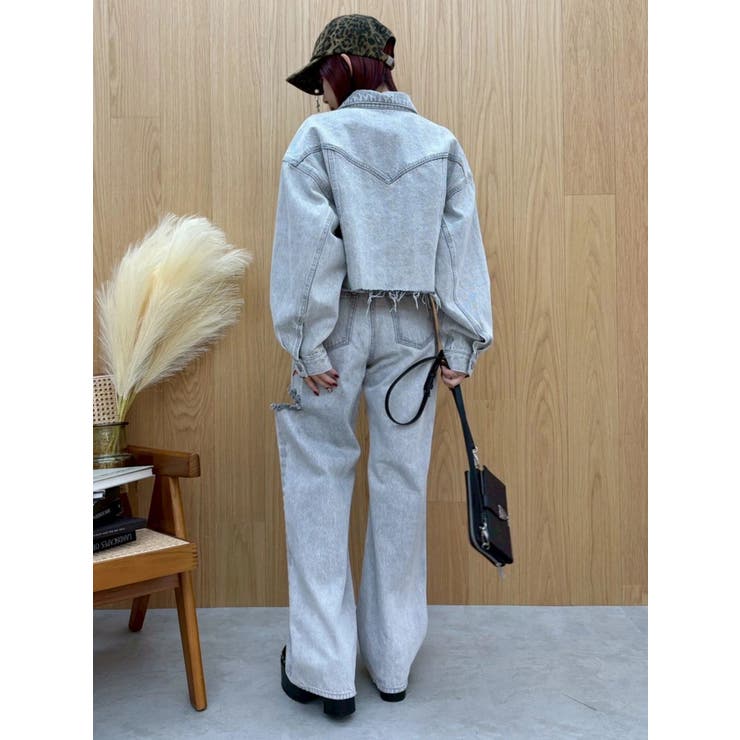 ヴィンテージライクカラーデニムブルゾン【セットアップ着用可能】 | EVRIS | 詳細画像14 