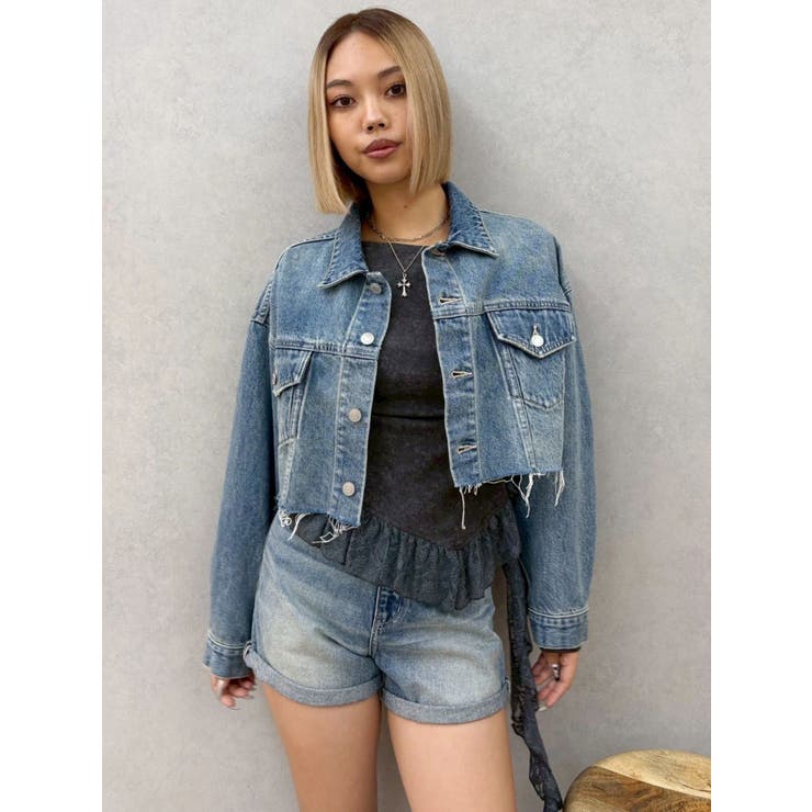 ヴィンテージライクカラーデニムブルゾン【セットアップ着用可能】 | EVRIS | 詳細画像28 