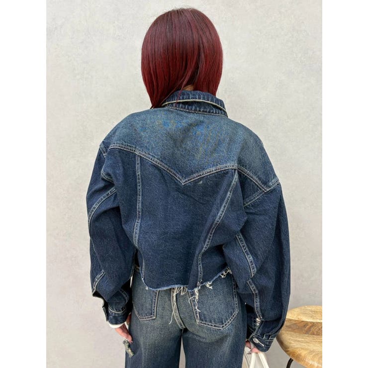 ヴィンテージライクカラーデニムブルゾン【セットアップ着用可能】 | EVRIS | 詳細画像35 