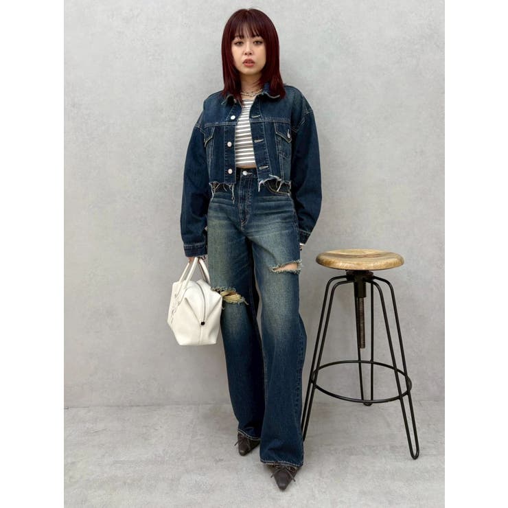 ヴィンテージライクカラーデニムブルゾン【セットアップ着用可能】 | EVRIS | 詳細画像36 