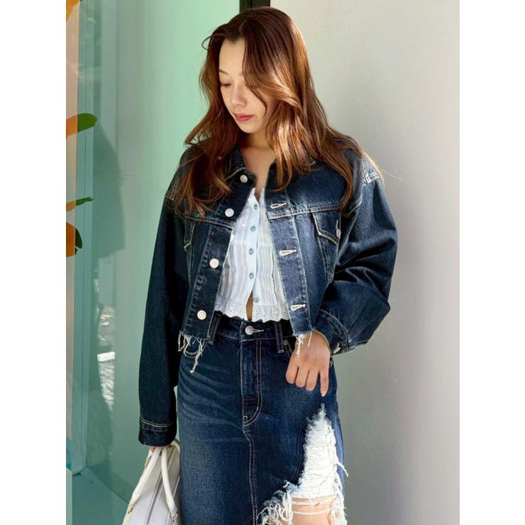 ヴィンテージライクカラーデニムブルゾン【セットアップ着用可能】 | EVRIS | 詳細画像38 