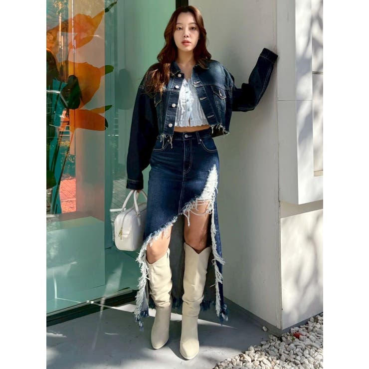 ヴィンテージライクカラーデニムブルゾン【セットアップ着用可能】 | EVRIS | 詳細画像41 