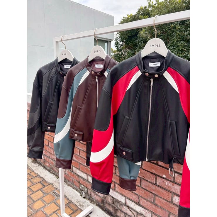 エンブレムドッキングバイカーブルゾン【セットアップ着用可能】 | EVRIS | 詳細画像11 