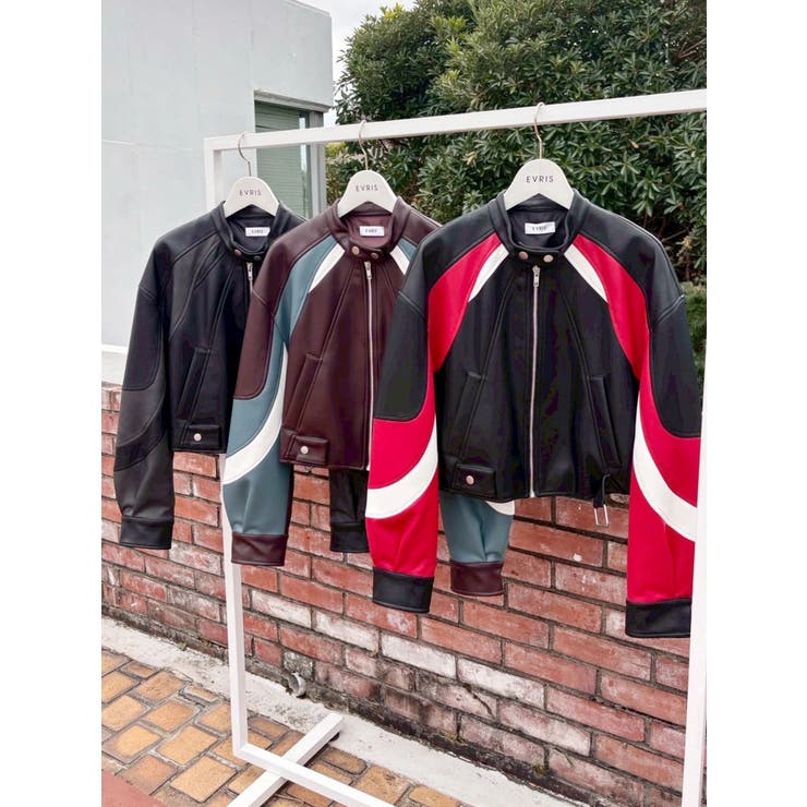 エンブレムドッキングバイカーブルゾン【セットアップ着用可能】 | EVRIS | 詳細画像12 