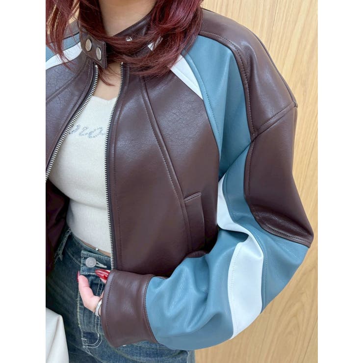 エンブレムドッキングバイカーブルゾン【セットアップ着用可能】 | EVRIS | 詳細画像34 