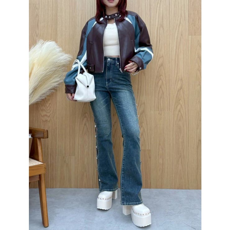 エンブレムドッキングバイカーブルゾン【セットアップ着用可能】 | EVRIS | 詳細画像37 