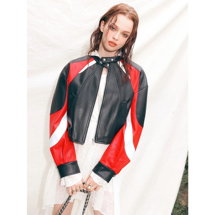 エンブレムドッキングバイカーブルゾン【セットアップ着用可能】 | EVRIS | 詳細画像6 