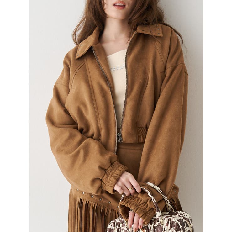 フェイクスウェードボリュームショートブルゾン【セットアップ着用可能】 | EVRIS | 詳細画像1 