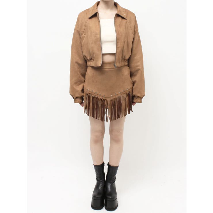 フェイクスウェードボリュームショートブルゾン【セットアップ着用可能】 | EVRIS | 詳細画像45 