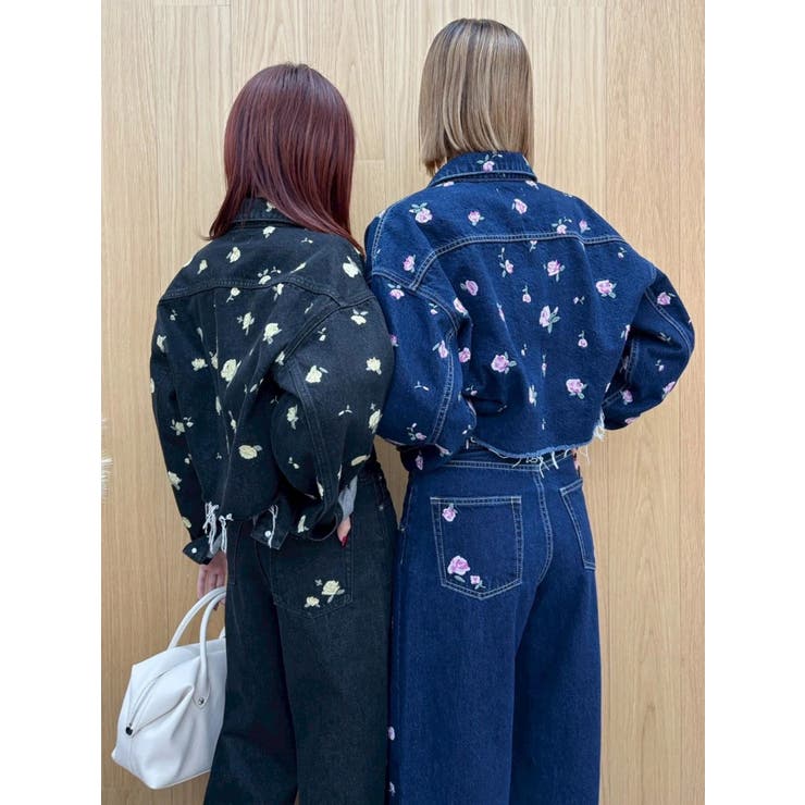 Embroideryデニムブルゾン【セットアップ着用可能】 | EVRIS | 詳細画像13 