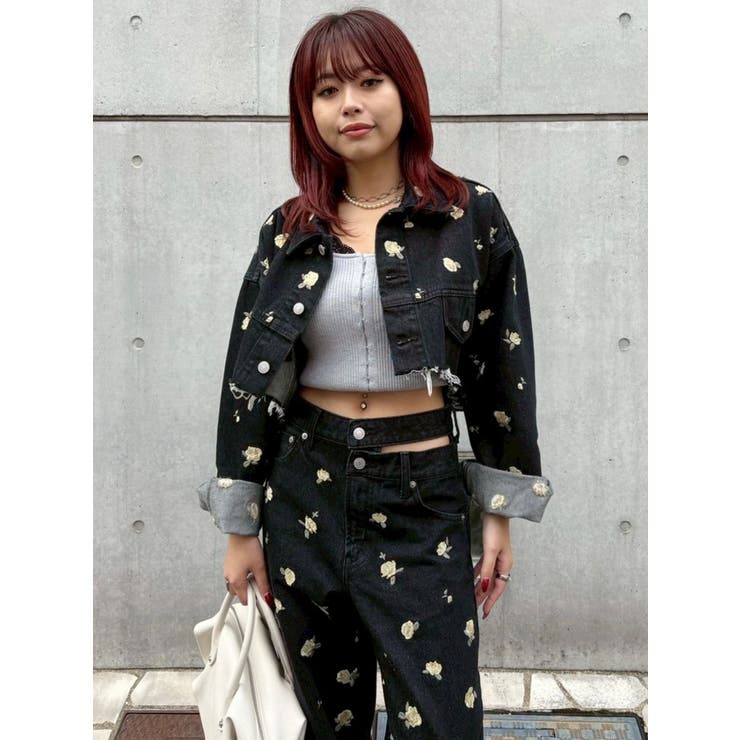 Embroideryデニムブルゾン【セットアップ着用可能】 | EVRIS | 詳細画像15 