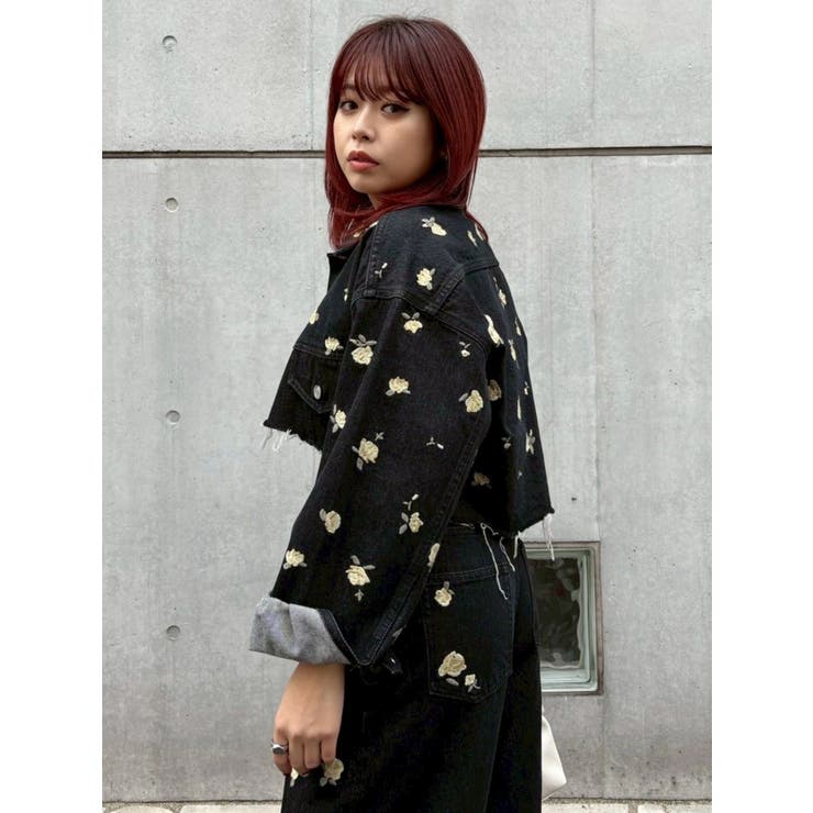 Embroideryデニムブルゾン【セットアップ着用可能】 | EVRIS | 詳細画像17 