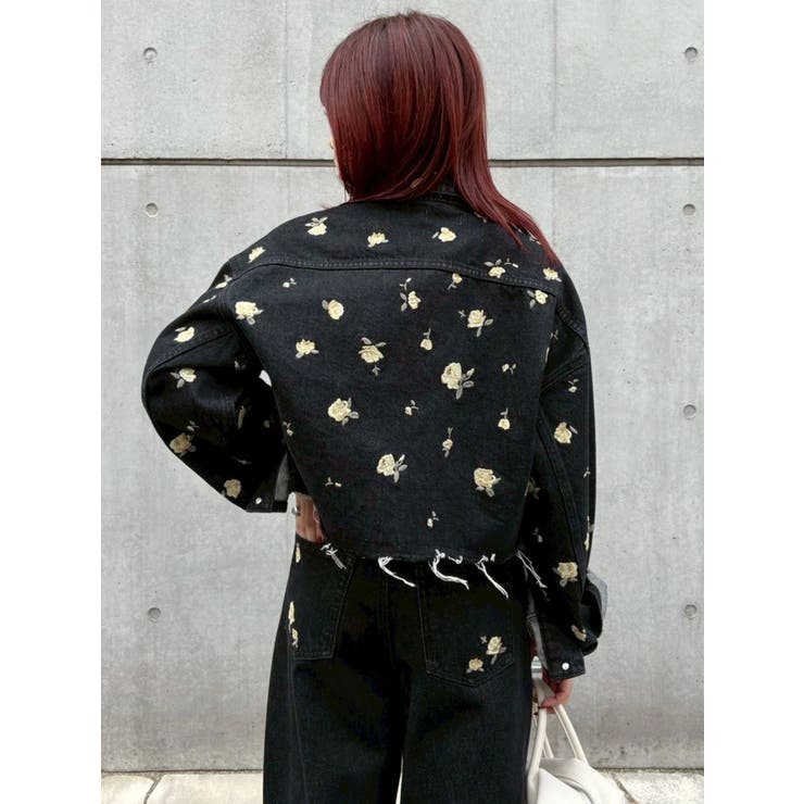 Embroideryデニムブルゾン【セットアップ着用可能】 | EVRIS | 詳細画像18 