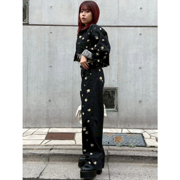 Embroideryデニムブルゾン【セットアップ着用可能】 | EVRIS | 詳細画像21 