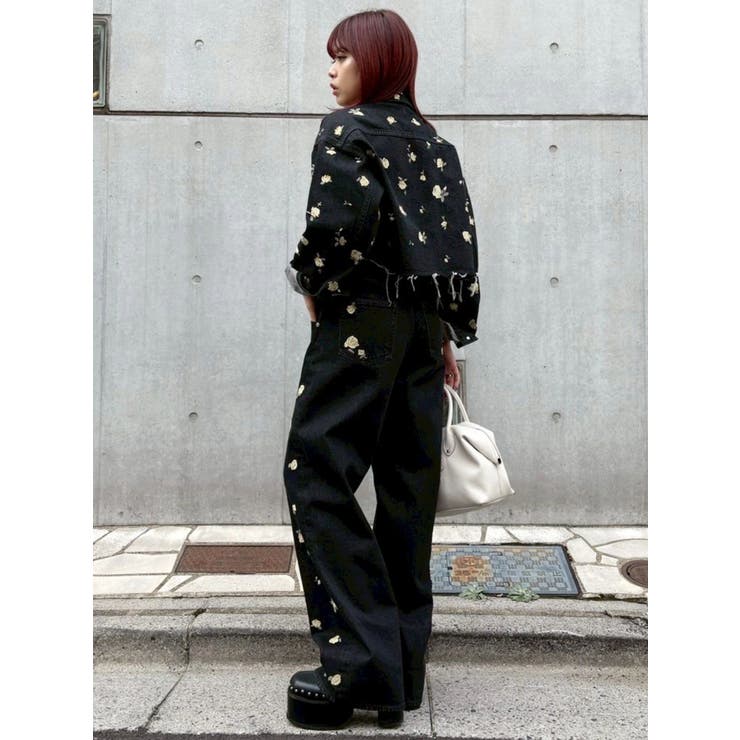 Embroideryデニムブルゾン【セットアップ着用可能】 | EVRIS | 詳細画像22 