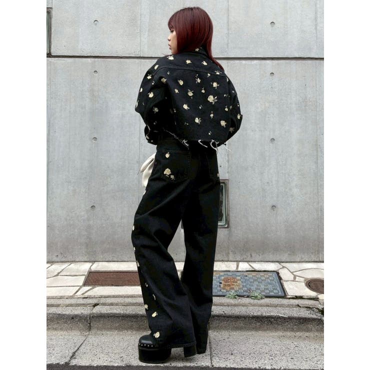 Embroideryデニムブルゾン【セットアップ着用可能】 | EVRIS | 詳細画像23 