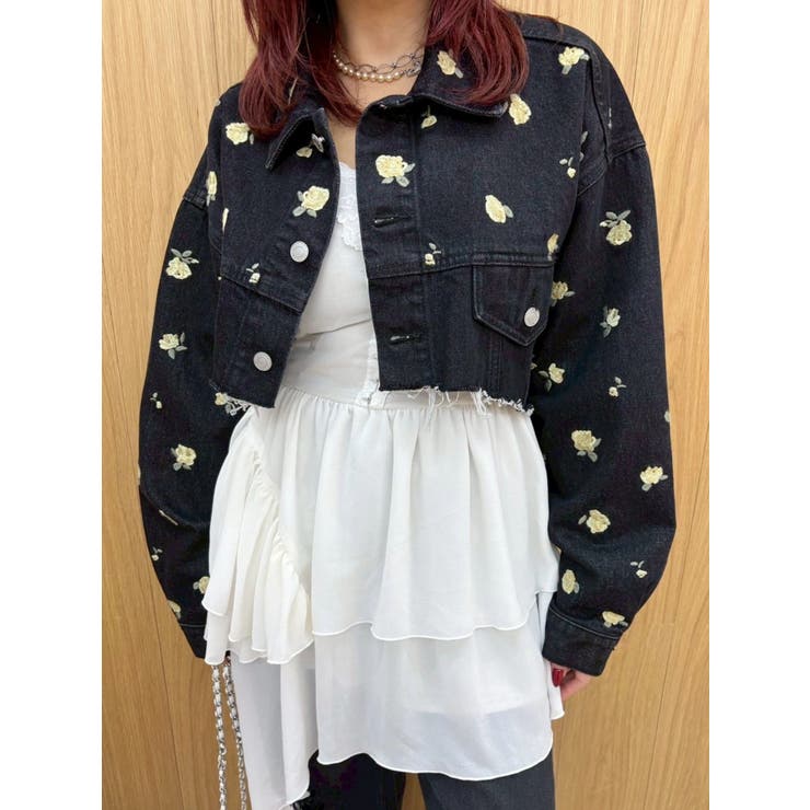 Embroideryデニムブルゾン【セットアップ着用可能】 | EVRIS | 詳細画像24 