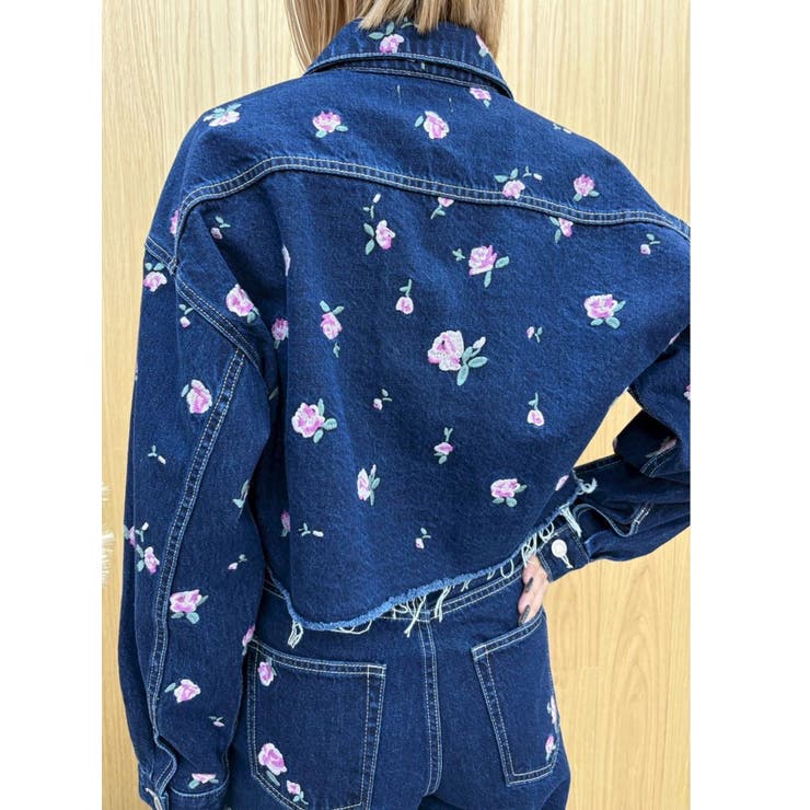 Embroideryデニムブルゾン【セットアップ着用可能】 | EVRIS | 詳細画像30 