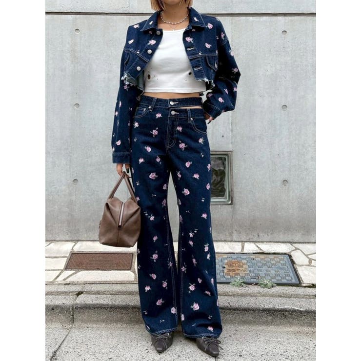 Embroideryデニムブルゾン【セットアップ着用可能】 | EVRIS | 詳細画像37 