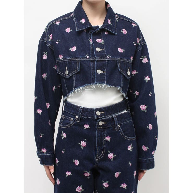 Embroideryデニムブルゾン【セットアップ着用可能】 | EVRIS | 詳細画像38 