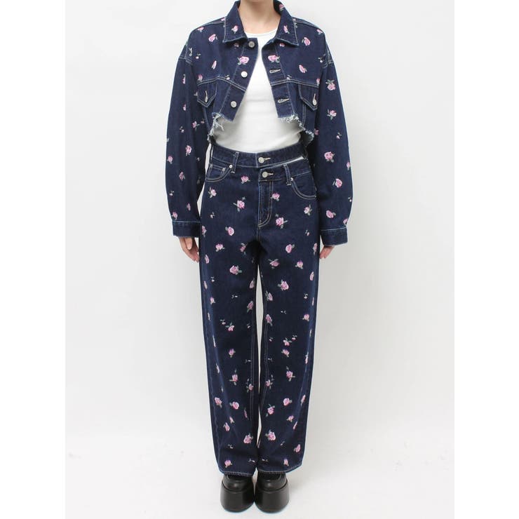 Embroideryデニムブルゾン【セットアップ着用可能】 | EVRIS | 詳細画像46 