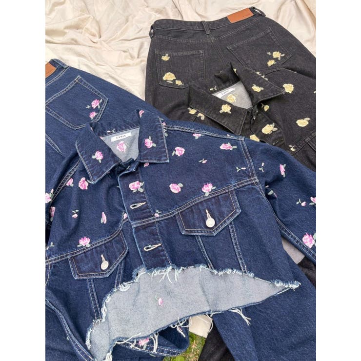 Embroideryデニムブルゾン【セットアップ着用可能】 | EVRIS | 詳細画像8 
