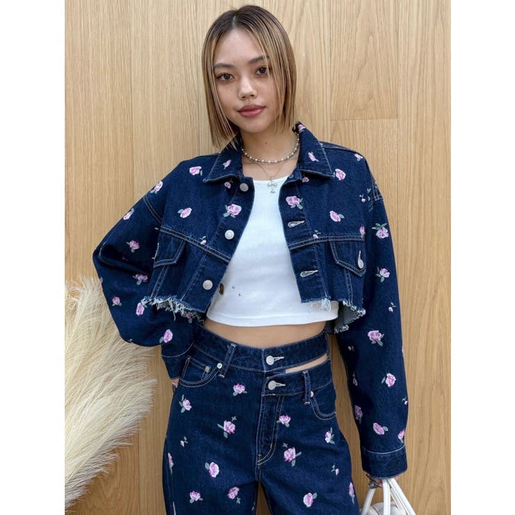 インディゴ | Embroideryデニムブルゾン【セットアップ着用可能】 | EVRIS