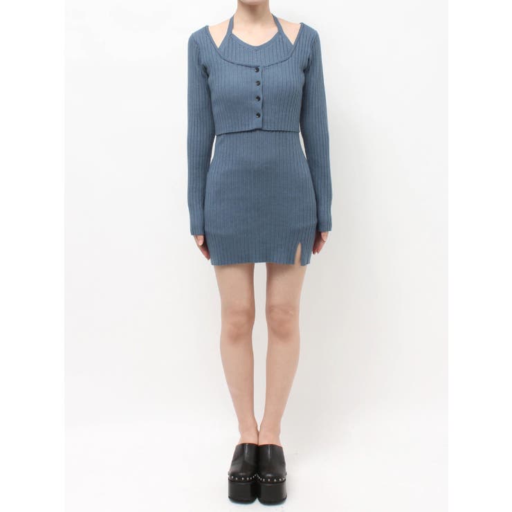 レイヤードホルターネックミニワンピース | EVRIS | 詳細画像48 