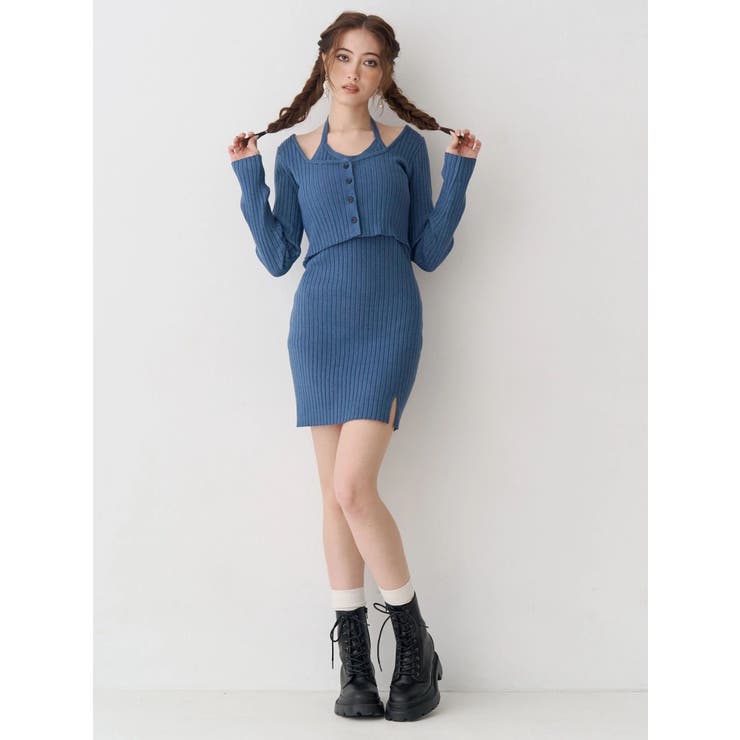 レイヤードホルターネックミニワンピース | EVRIS | 詳細画像7 