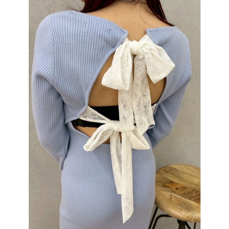 バックリボンロングニットワンピース | EVRIS | 詳細画像11 