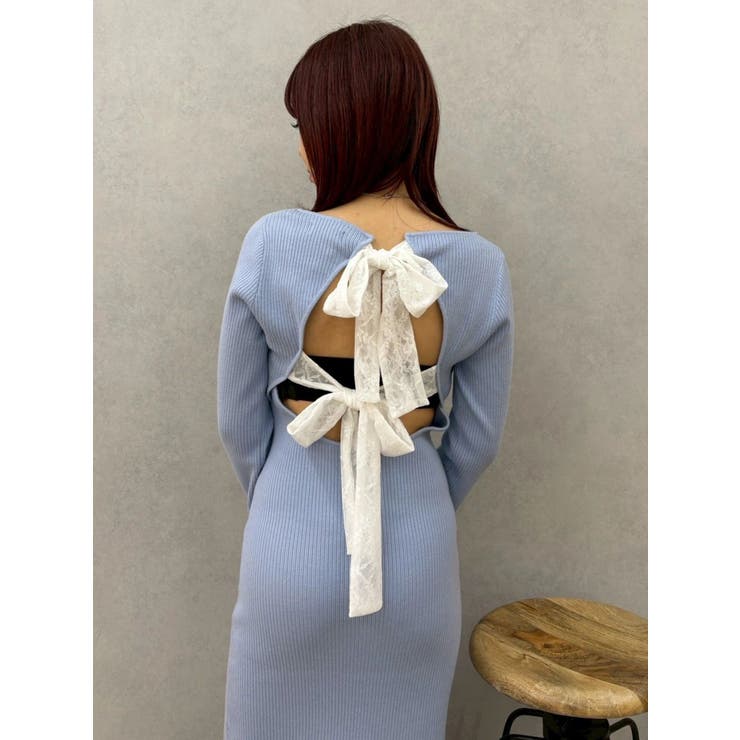 バックリボンロングニットワンピース | EVRIS | 詳細画像12 